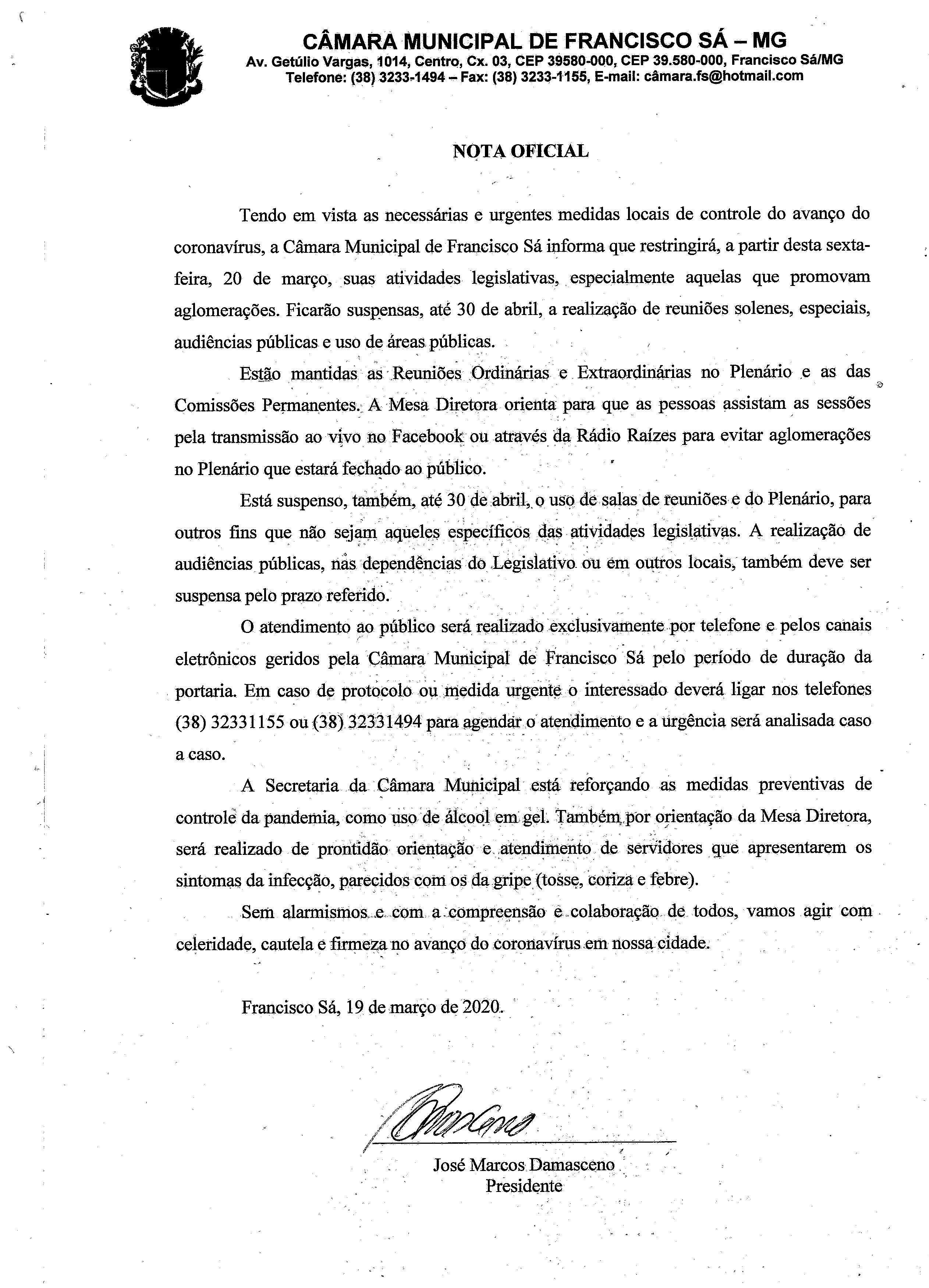 Nota Oficial