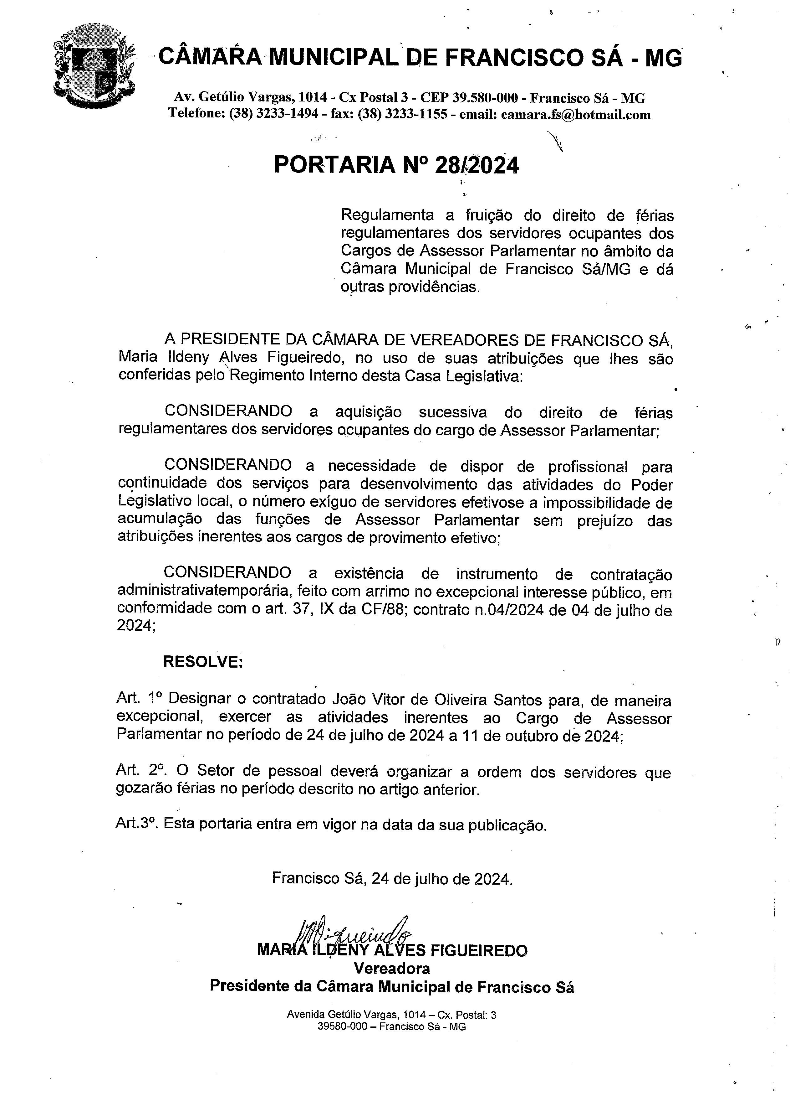 Portaria nº 028/2024