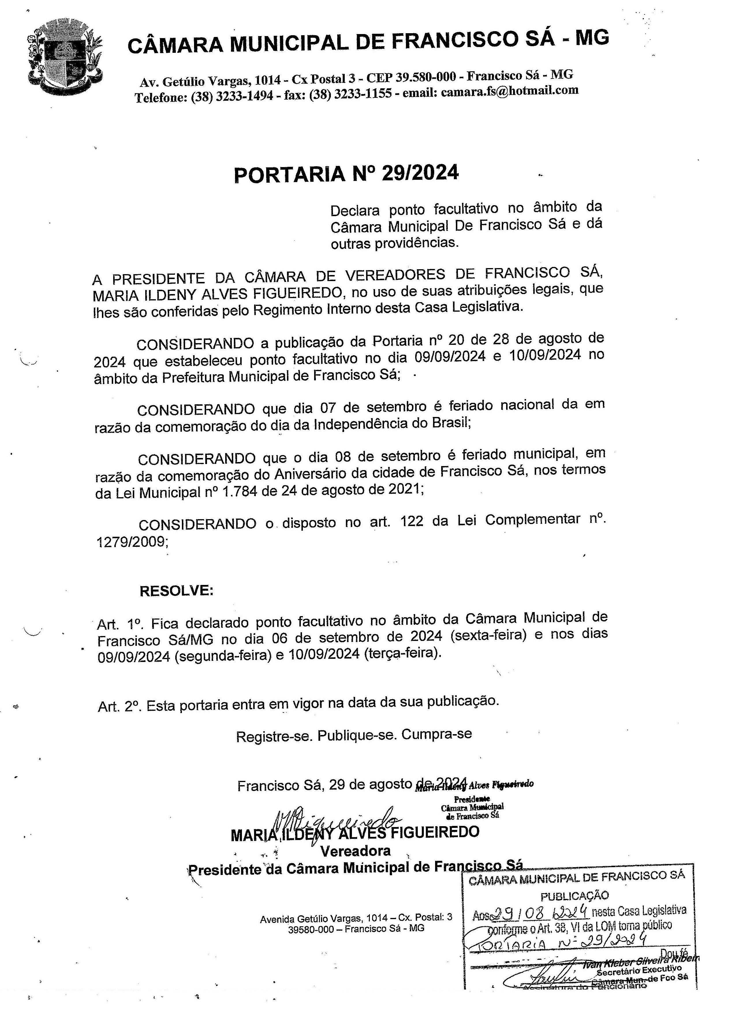 Portaria nº 029/2024