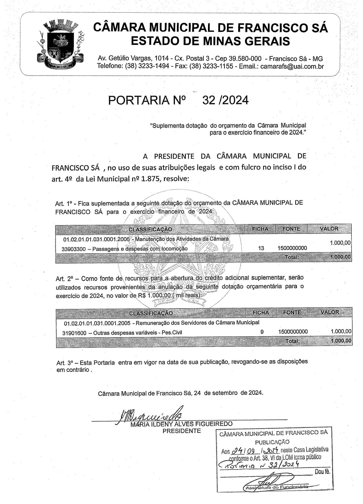 Portaria nº 032/2024