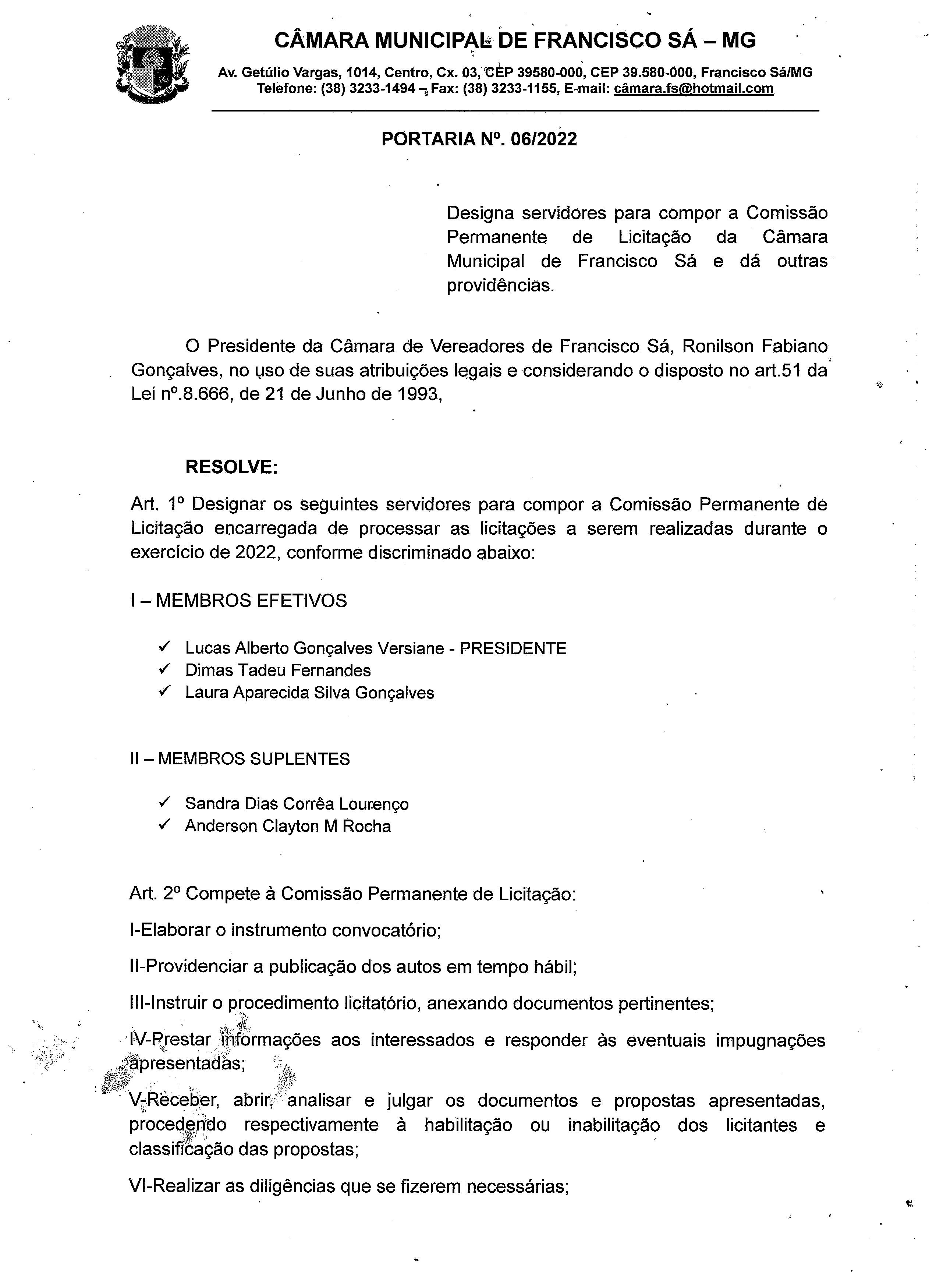 Comissão Permanente de Licitações (CPL) - Página I.II